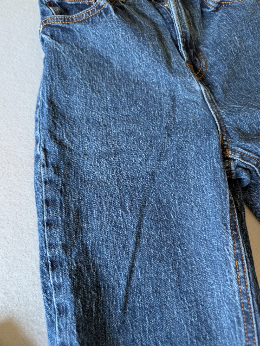 Classic High Waist Straight Blue Jeans Denim 99% Cotton 24" Cowgirl Minimalist image 7